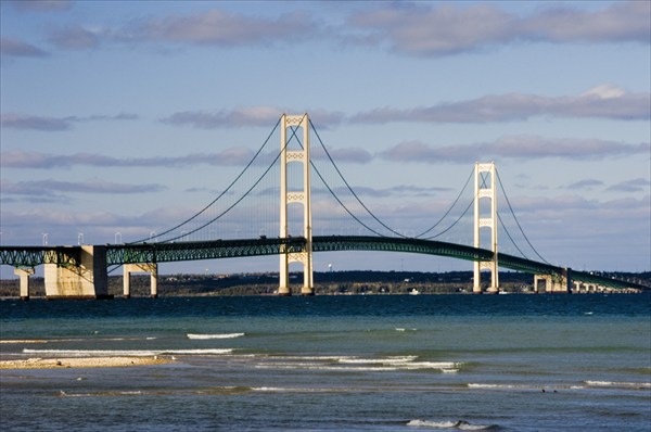 General Scenic of Mackinac Bridge taken from Mackinaw city side 